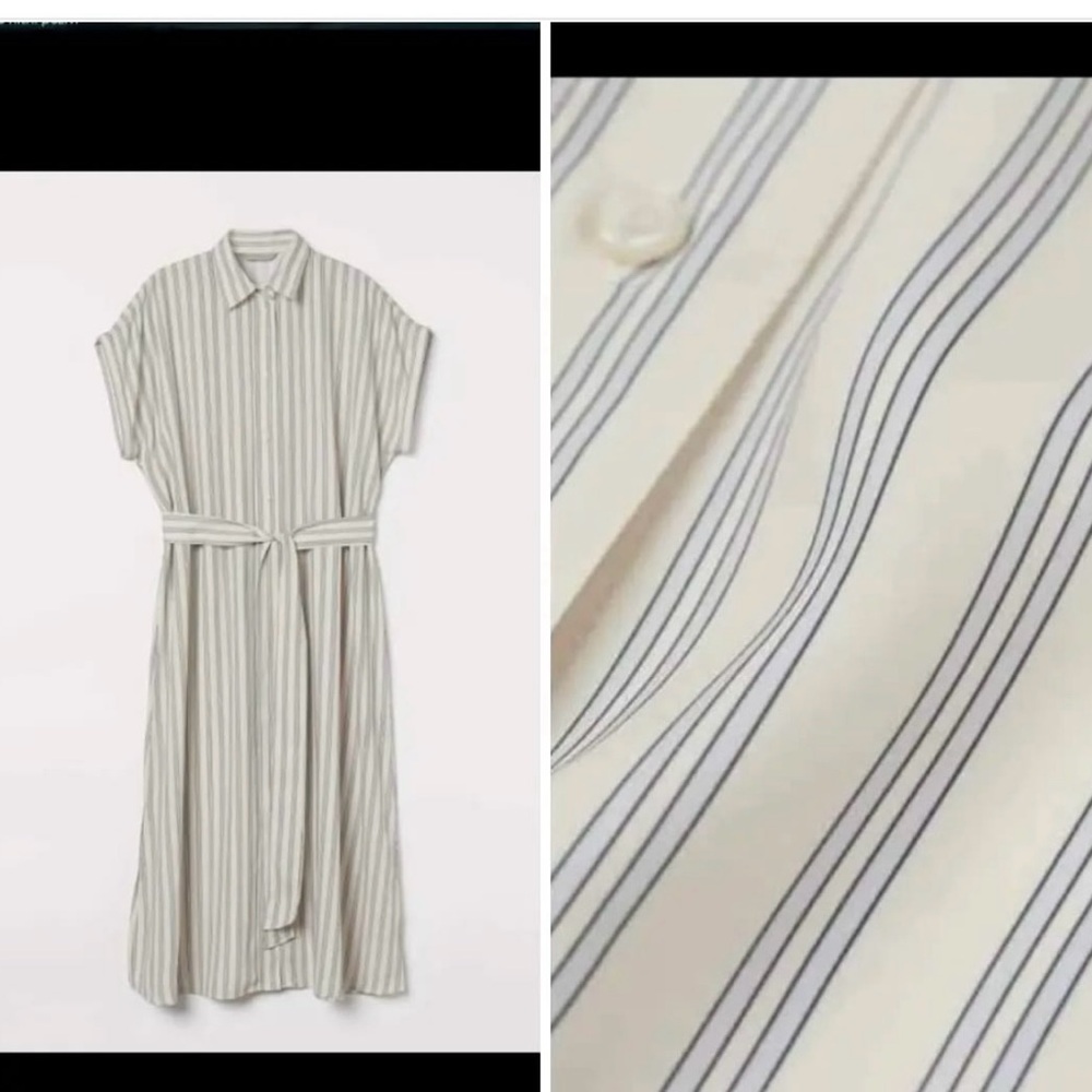 Striped Button-Up Midi Dress